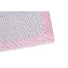 Bacati - Grey Chevron with Solid Border Blanket (Grey Chevron/Baby Pink Border) - 4 of 4