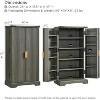 SinCiDo Fluted Kitchen Pantry with Adjustable Shelves, 47″ Modern Storage Cabinet with 2 Doors, Wood Cupboard Pantry Cabinet for Kitchen - 3 of 4