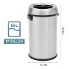 homfan 65L/17Gal Open Top Trash Can, Heavy Duty Stainless Steel Rubbish Bin - 3 of 4