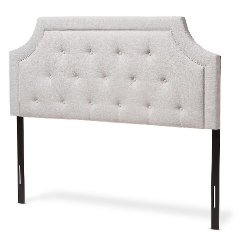 Queen Mars Modern And Contemporary Fabric Headboard Gray Baxton