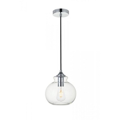 Elegant Lighting Destry 1 Light Chrome Pendant With Clear Glass