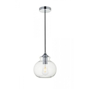Elegant Lighting Destry 1 Light Chrome Pendant With Clear Glass - 1 of 4