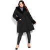 Women's Plus Size Make Me Blush Coat - black | CITY CHIC - 3 of 4