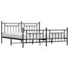 vidaXL 12" Black King Size Metal Bed Frame with Headboard & Footboard No Mattress - 4 of 4