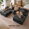 XIZZI No Assembly Needed Modular Deep Seating Sectional Sofa, Pure Sponge Structure Plush Polyester, Standard/Upgraded w/ Ottoman in Beige/Black/Gray - 3 of 4