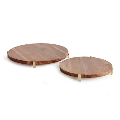 Plum & Post Cherie Round Stand Serving Boards Set of 2
