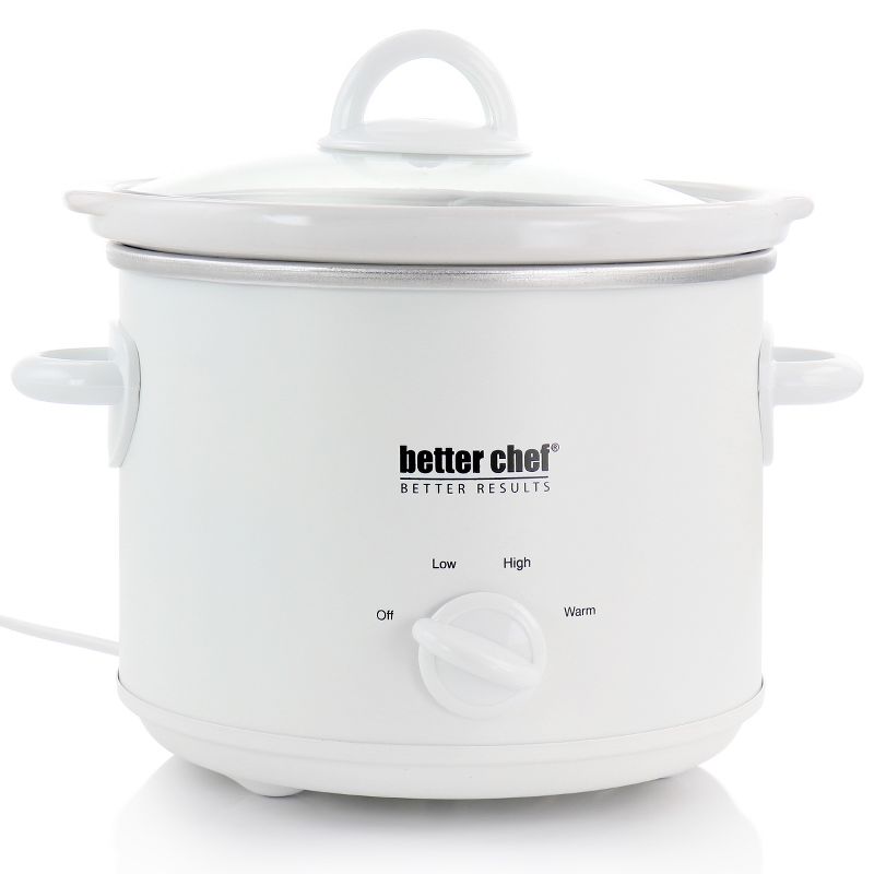 Better Chef 3 Quart Round Slow Cooker with Removable Stoneware Crock in White, 2 of 7