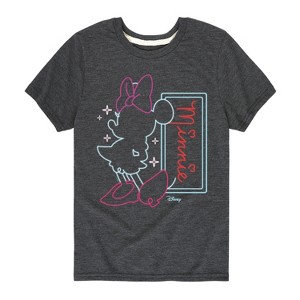 Boys' - Disney - Minnie Mouse Neon Outlined Short Sleeve Graphic T-Shirt - 1 of 4