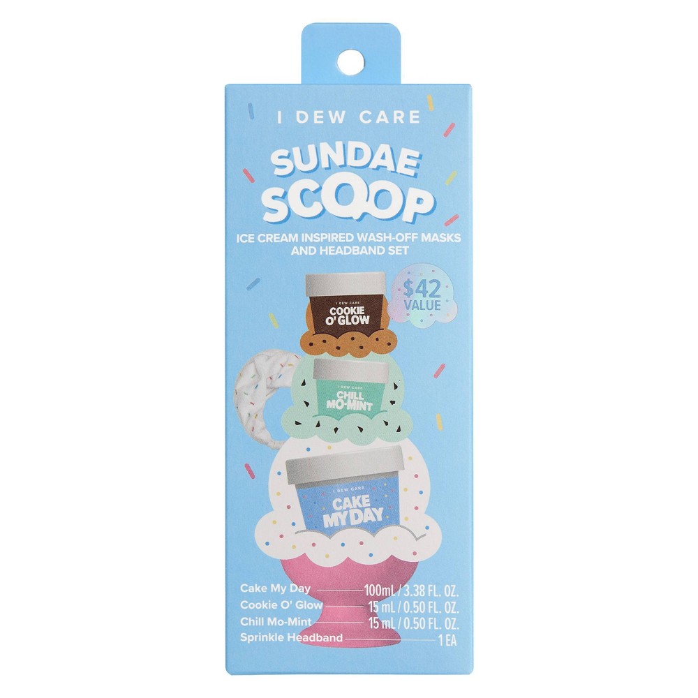 I DEW CARE Wash Off Mask & Headband Set - Sundae Scoop - 4ct