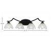Toltec Lighting Zilo 4 - Light Vanity in  Matte Black with 7" Gold Ice Shade - 2 of 2
