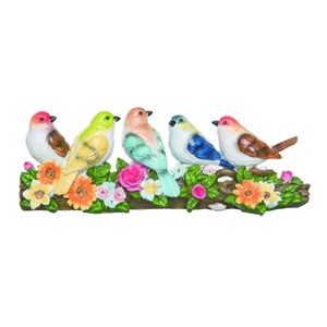 Transpac Resin 10 in. Multicolor Spring Birds with Flowers Fig - 1 of 4