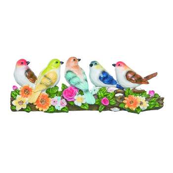 Transpac Resin 10 in. Multicolor Spring Birds with Flowers Fig