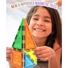 Mag Genius 120 pieces Magnetic Mathematical Shaped Colorful and Transparent Building Tiles + Bonus 13 double sided, click-in; Alphabet Letters - 3 of 4