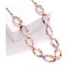 Leopard Print Necklace, Tortoise Acrylic & Metal Link Choker Collar for Women - 4 of 4