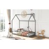 Twin Size Wood House Bed with Roof for Kids,Teens - 4 of 4