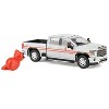 2022 GMC Sierra 3500 HD Truck "Indiana Cardinals" Silver Metallic with Red and Figure 1/64 Diecast Model Car by Greenligh - 2 of 4