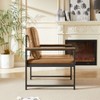Airsurfer Tech Cloth Retro Accent Chair with Soft Cushion, Metal Armrests, Black Frame, Modern Armchair for Living Room, Bedroom, Office - 4 of 4