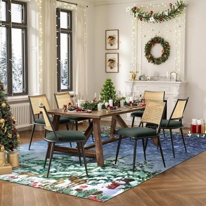 GustoWave Christmas Eve Blue Xmas Area Rug, Floor Mats for Living Room Bedroom Office Holiday Decor - 1 of 4