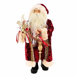 Roman 18.0 Inch Red Santa With Gold & Silver Christmas Figurine , Bling Christmas Decor Elegant Decorative Santa (1PC) - 1 of 4
