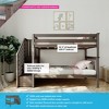 Max & Lily Twin over Twin Bunk Bed for Kids, Solid Wood Bunk Beds with Stairs and Storage - 2 of 4
