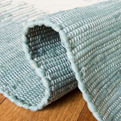 Montauk 4' x 6' Blue Stripe Handmade Cotton Rug