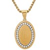Steeltime 24" Men's stainless steel and simulated diamonds Our Lady of Guadalupe oval pendant. Color Options: Silver, Gold, Black - 2 of 4