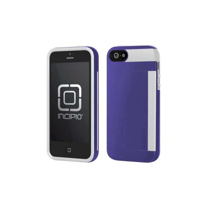 Incipio Stowaway Case for iPhone 5/5S - Purple/White, 1 of 2