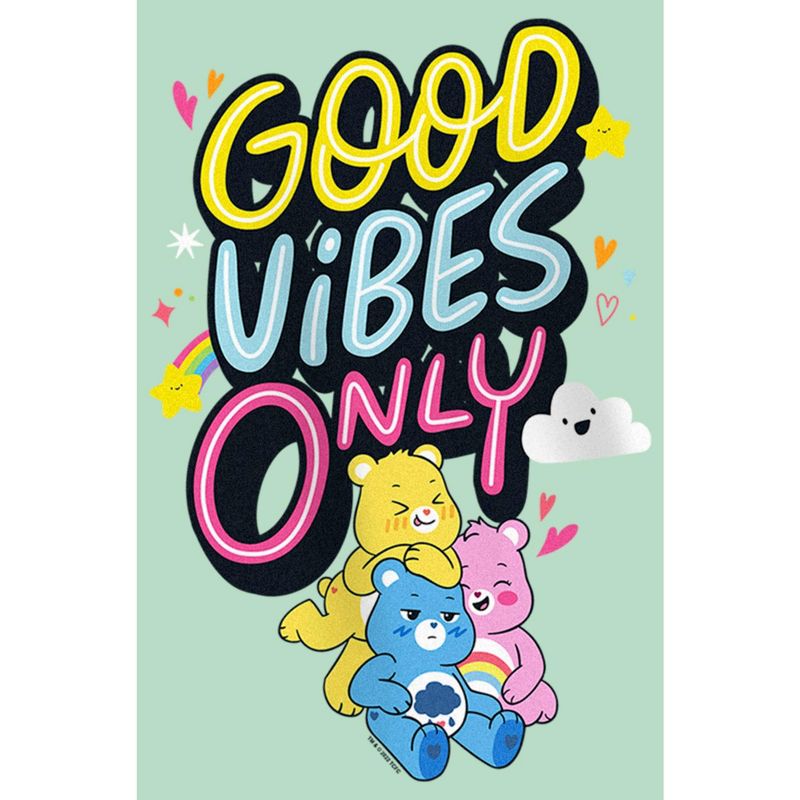 Girl's Care Bears Good Vibes Only T-Shirt, 2 of 5