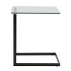 Zenn Contemporary End Table in Black Metal and Clear Glass Table Top by LumiSource - 2 of 4