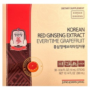 JungKwanJang Korean Red Ginseng Extract, Everytime, Grapefruit, 30 Sticks, 0.34 fl oz (10 ml) Each - 1 of 3
