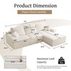 Kumasinova Single Cloud Couch Ottoman,39" x 31" Soft Corduroy Fabric Ottoman for Sectional Sofas,High-Resilience Foam Filled Design - 3 of 4