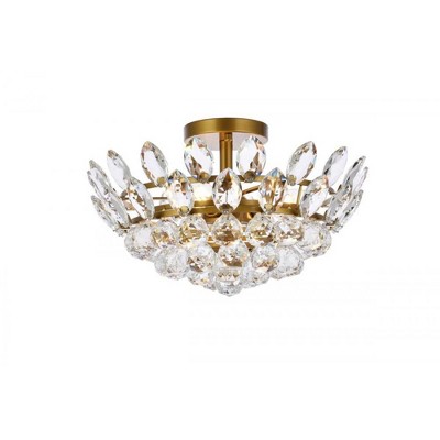 Elegant Lighting Emilia 16 inch flush mount in brass