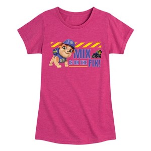 Girls' - Paw Patrol - Rubble & Crew Fitted Short Sleeve Graphic T-Shirt - 1 of 4