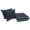 Home Fashions International 4pc Pillow & Deluxe Outdoor Cushion Set - 2 of 3