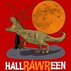 Men's Design By Humans Halloween T Rex Hallrawreen Dinosaur Jurassic By RainforestRoom T-Shirt - 2 of 4