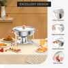6-Pack 5QT Round Stainless Steel Chafing Dishes Set with Lid Holder & Cover - Buffet Warmers for Parties/Festivals/Weddings - 4 of 4