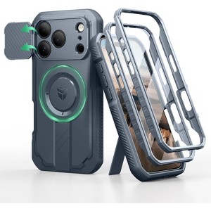 Dexnor for iPhone 17 Pro Case, [2 Front Frame & Built-in Flip Camera Cover & Kickstand] - 1 of 3