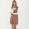 Anna-Kaci Women's Cable Knit Fashion Sweater Dress with Deep V-Neck and Sleeveless Design - 4 of 4