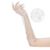 INSPIRE CHIC Women's Pearl Floral Lace Female Polka Point Finger Length Arm Sleeves Gloves 1 Pair - 3 of 4