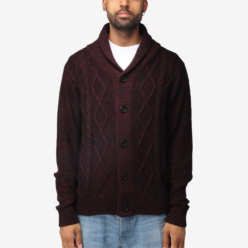 Cable knit shawl collar on sale cardigan