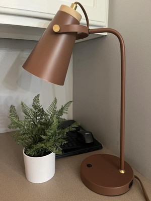 20 Metal Task Lamp With Usb Port Terracotta Brown (includes Led Light  Bulb) - Hearth & Hand™ With Magnolia : Target