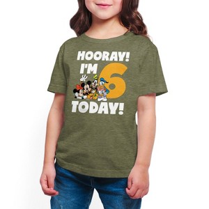 Girls' - Disney - Hooray I'm 6 Today Short Sleeve Graphic T-Shirt - 1 of 4