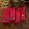 Holiday Embroidered Cotton Napkins, Set of 4 - Red - 17x17 - Elrene Home Fashions - 2 of 3