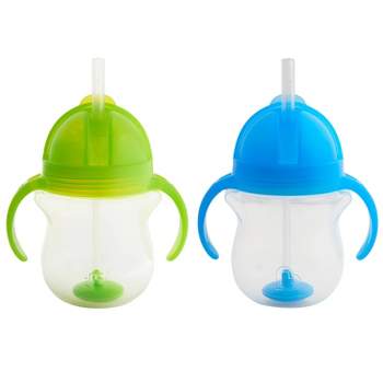 Munchkin Any Angle Click Lock Weighted 2pk Straw Trainer Cup - 7oz
