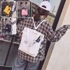 Boersma Canvas Backpack for Women – Multi-Pocket Preppy Shoulder Bag, Casual Student Handbag for School, College, Travel, or Everyday Use, White - 3 of 4