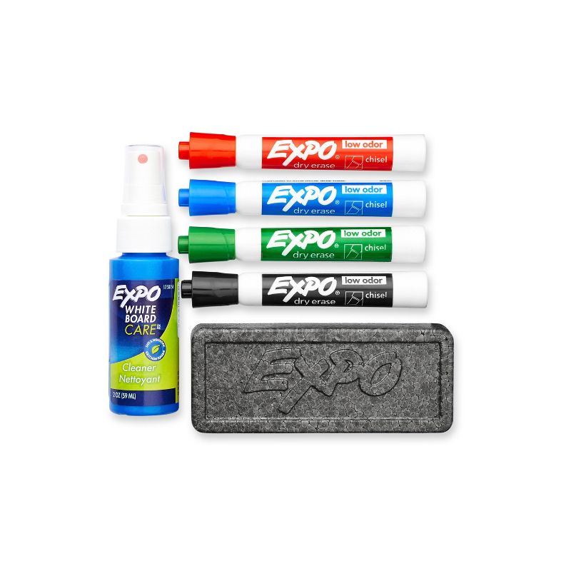 Expo 6pk Dry Erase Marker Starter Set with Eraser &#38; Cleaner Multicolored, 3 of 10