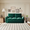 70.9" Pull-Out Sofa Bed, Convertible Sleeper Sofa with Pillow, 3 Seat Velvet Sleeper Couch, Loveseat Sleeper Sofa for Living Room Bedroom - 2 of 4