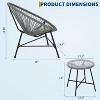 3-Piece Outdoor Bistro Set – Acapulco PE Rope Chairs & Tempered Glass Table, All-Weather for Patio, Poolside, Balcony - 3 of 4