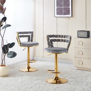 Modern Upholstered Bar Chairs Set of 2 with Soft Cushions and Backrest on Metal Legs for Dining Room, Living Room, Cafe, or Bar - 1 of 4