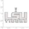 Black Bow Jewelry 10k White Gold Louisiana State Fighting Tigers NCAA Large Pendant - 2 of 3